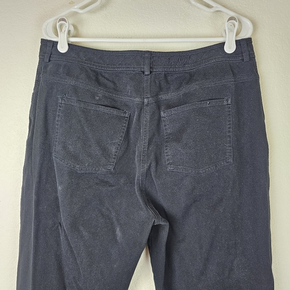 St. John Sport Marie Gray Black Straight Leg High Rise Pants Size 14 - Picture 4 of 10